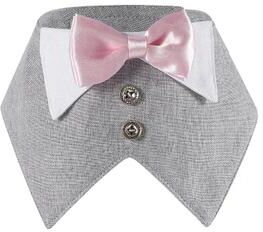 Uplift Essentials Premium Dog Tuxedo Bandana Formal Wedding & Party Bow Tie Collar grey xl