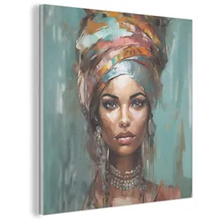 AKUSTIKBILD Frau - Kunst - Schmuck - Porträt Akustikpaneele 90x90 cm