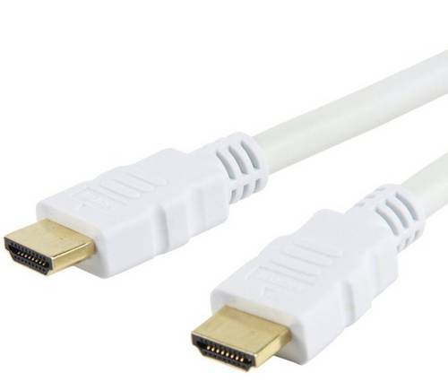 TECHly HDMI Anschlusskabel 1.00 m Weiß ICOC-HDMI-4-010WH HDMI-Kabel