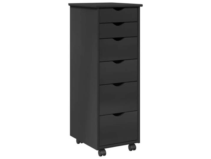 QINXIXINAIXI Rollschrank 34 x 39 x 93,5 cm Massivholz Kiefer Grau Massivholz Kiefer, grau, 4 Rollen, Schubladen mit Rollenführungen, pflegeleicht, flexibel, minimalistisch