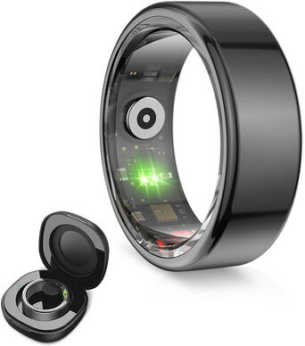 Ksix Anello Smart Saturn con activity tracker IP68 Nero - XS
