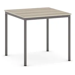 Esstisch BASIC, 80x80 cm, dunkelgraues Metallgestell, Eiche natur