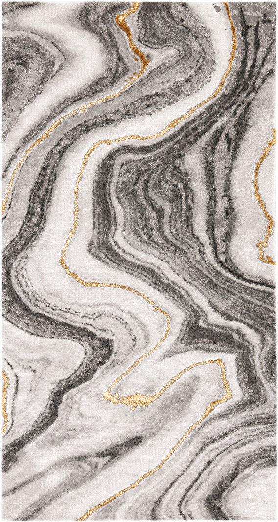 Fairmont Park Aaralyn Abstract Area Rug Gray Rectangle 79 x 152 cm