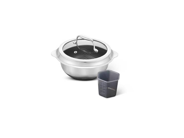 HexClad Hybrid Reistopf 1,9 l – Antihaft, für alle Herdarten Hitzebeständiger Griff, spülmaschinen- & backofengeeignet, induktionsgeeignet, für alle Herdarten