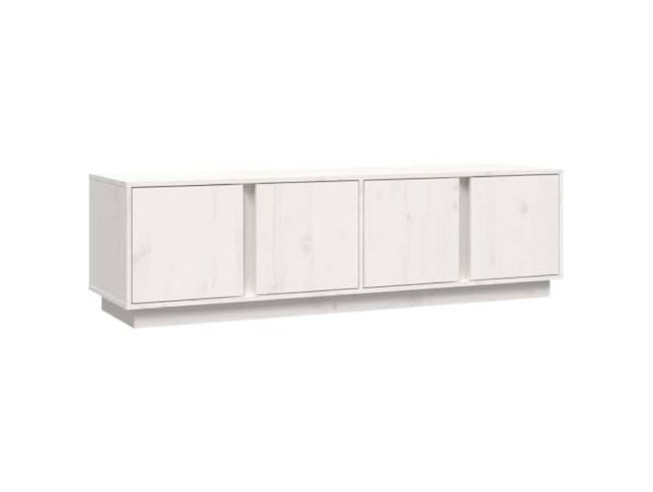 LKJephalotrop TV-Schrank Weiß 140x40x40 cm Massivholz Kiefer Board Eleganter Fernsehtisch aus Kiefernholz mit 4 Türen für ordentliche Aufbewahrung im Wohnzimmer und Schlafzimmer.