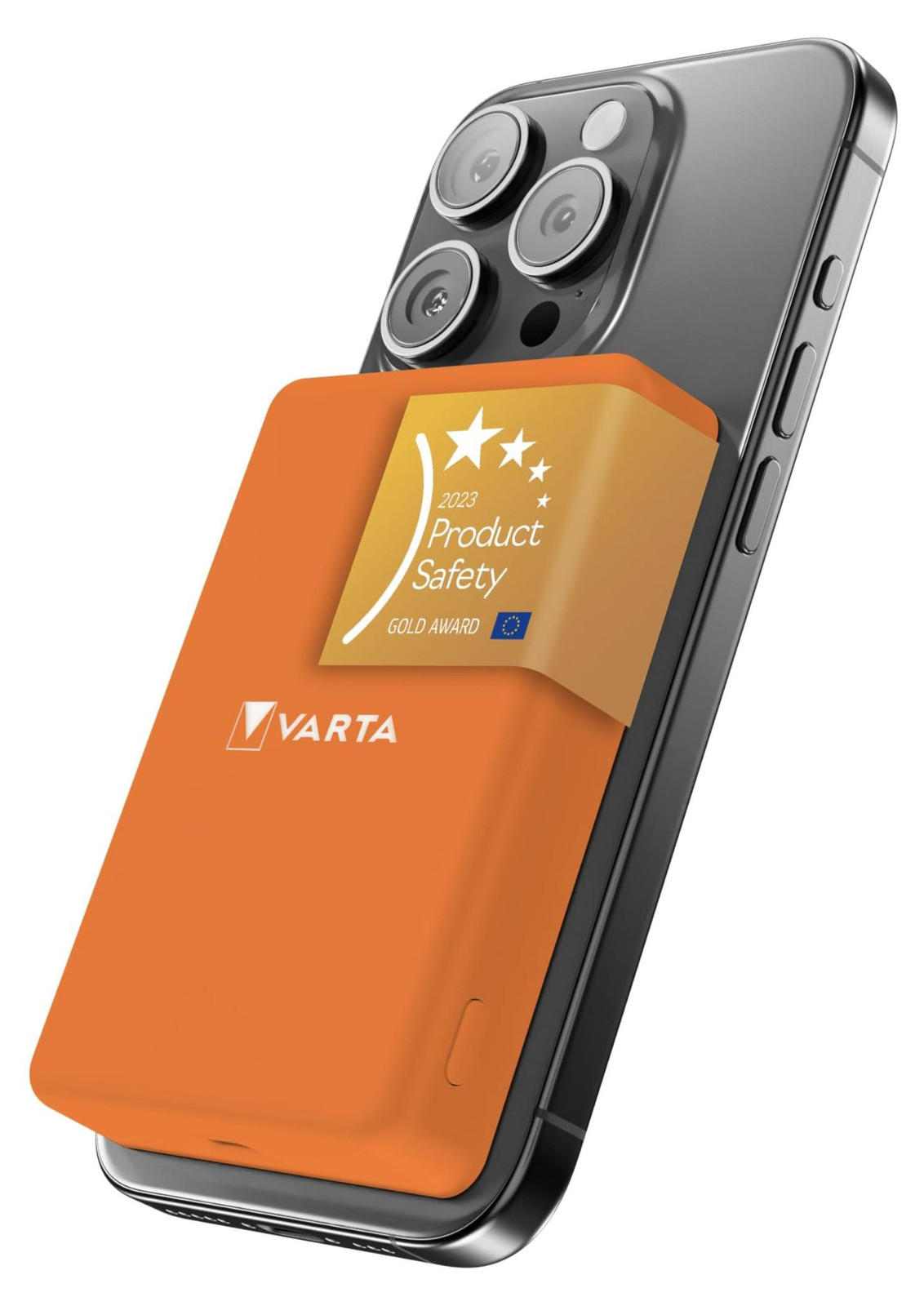 VARTA Mag Pro Powerbank 5000 mAh, magnetisch en draadloos, oranje