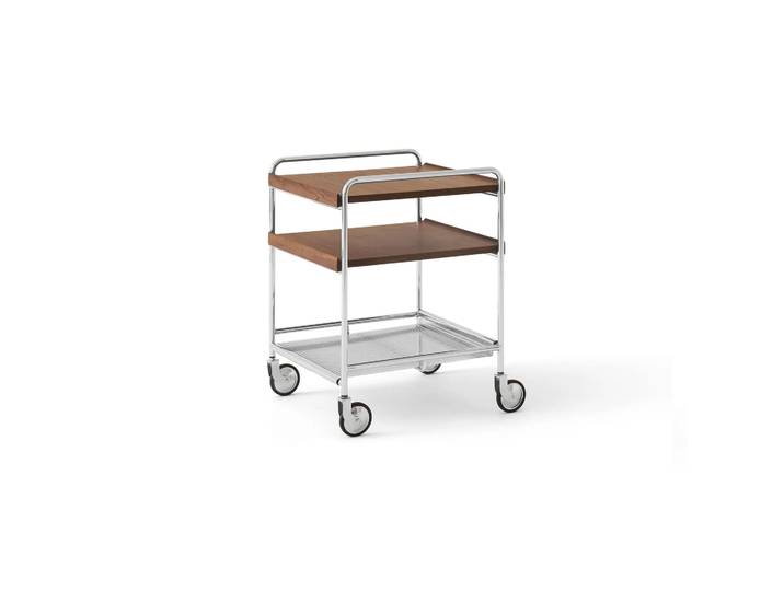 &Tradition Chariot de service Alima NDS2 Noyer laqué-chrome