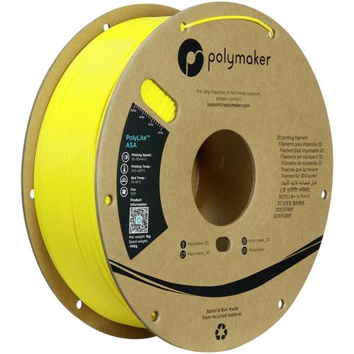 Polymaker PF01031 Yellow Filament ASA UV-beständig, witterungsbeständig, hitzebeständig, schlagfest 1.75mm 1000g Gelb PolyLite
