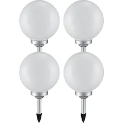 4er Set LED Solar Garten Außen Bereich Lampen Erdspieß Steck Leuchten Hof Kugel Rasen Beleuchtung
