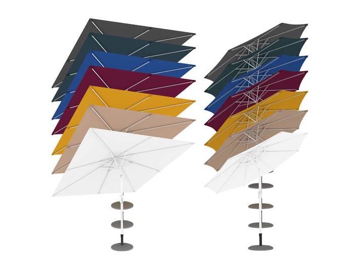 Sonnenschirm / Balkonschirm 3,5m rund / Stofffarbe creme /