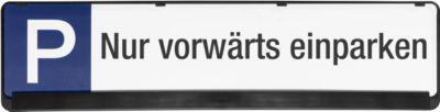Parkplatzschild, nur vorwärts einparken