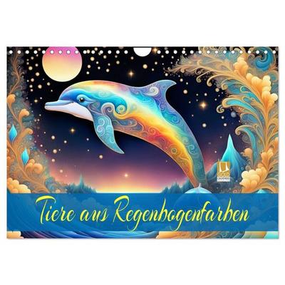 Tiere aus Regenbogenfarben (Wandkalender 2027 DIN A4 quer), CALVENDO Monatskalender