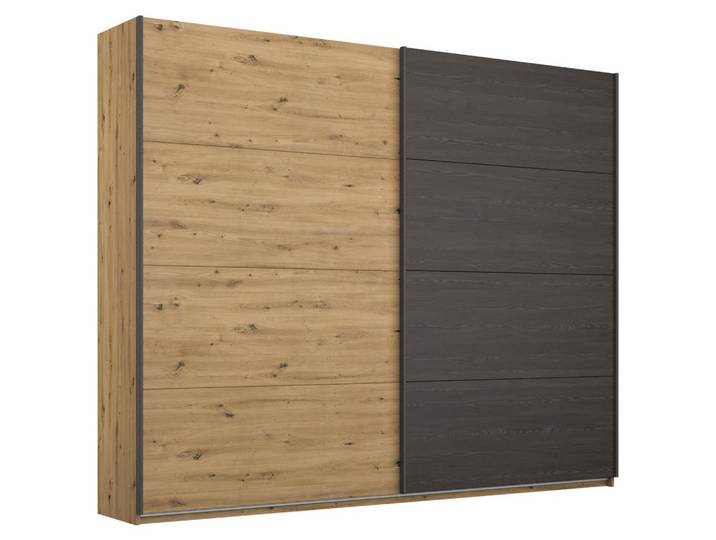 Schwebetürenschrank 226cm Apollon Eiche Artisan/Schwarz