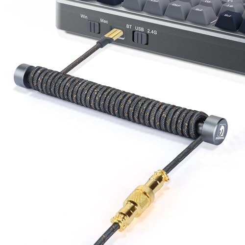 MAMBASNAKE Custom Opgerolde Toetsenbord Kabel en Cable Winder Set - Grijs