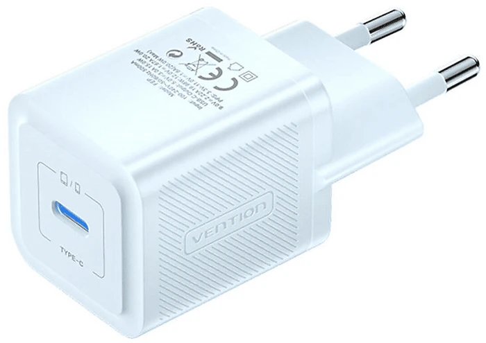 Vention 1-Port USB-C GaN Charger (20W) EU-Plug Blue