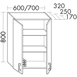 Burgbad Hängeschrank System 30 Preisgruppe 4 Sana 800x700x320 Eiche Natur, OSJJ070F6331 OSJJ070F6331