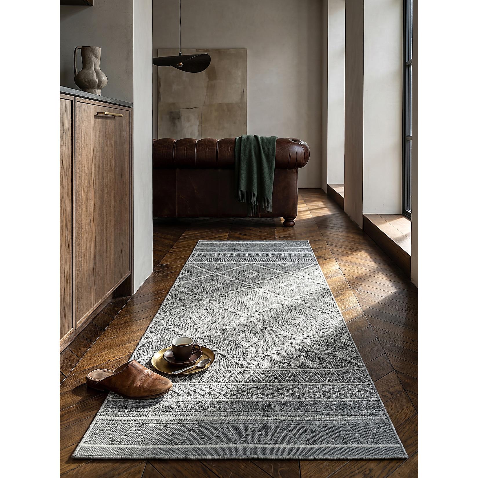 Läufer Flachgewebe Grau 67x180 cm - ESERA Kadima Design