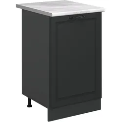 Vicco, Regal, Küchenunterschrank R-Line, Anthrazit Landhaus/Anthrazit, 50 cm Arbeitsplatte Marmor (50 x 46 x 81.60 cm)