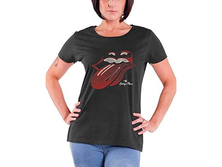 T-Shirt # L Grey Ladies # Vintage Tongue Logo