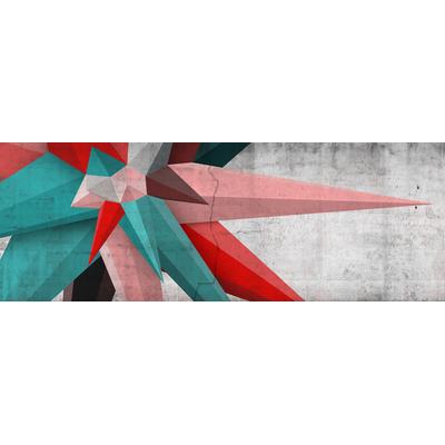 Fototapete ARCHITECTS PAPER "Atelier 47 Used Star 2", bunt (rose, rot, türkisgrün), B:7m L:2,5m, Vlies, Tapeten, Vlies, Wand, Schräge, Decke