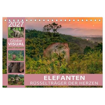 ELEFANTEN - Rüsselträger der Herzen (Tischkalender 2027 DIN A5 quer), CALVENDO Monatskalender