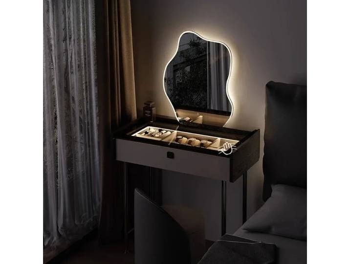 Commode minimaliste italienne en bois massif, lumière de luxe avec serrure, Table de maquillage, coiffeuse, bureau de maquillage, commodes