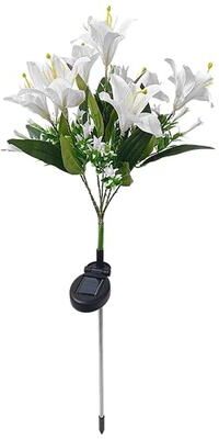 Uplift Picks Solar Lily Flower Garden Lights Create Waterproof Glow For Pathways Yards white (7 Head warm)
