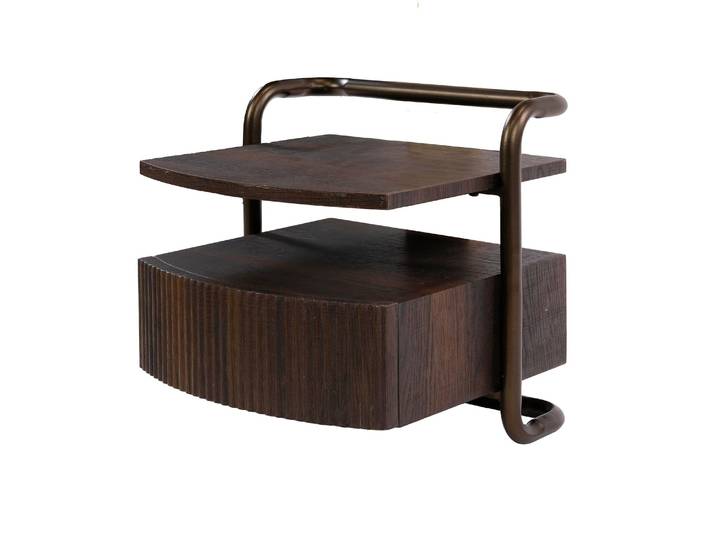 Clemento Bend Nachttisch 3D Eiche dunkelbraun