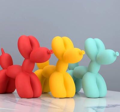 Fusion Finds Balloon Dog Statue: Nordic Resin Animal Sculpture For Modern Home Decor 4