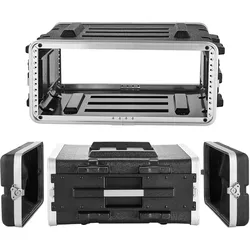 VEVOR 4U Rack-Gehäuse 480 mm, Rack-Koffer Innentiefe 468 mm, Serverschrank aus ABS-Kunststoff, Versenkte Drehverschlüsse, Abnehmbare Vorder- & Rückseite, für Verstärker Prozessoren Controller