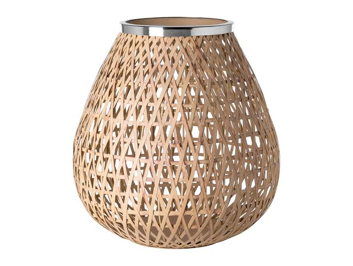 Windlicht FINK SHONA , natur, silberfarben, B:33cm H:34,5cm Ø:33cm, Eisen, Kerzenhalter, Windlicht