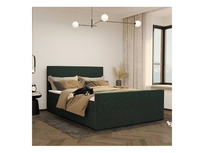 Kaiser Möbel Boxspringbett Modern mit bettkasten und topper VIESTA stoff Poso, Große Auswahl an Größen, zwei Bettkästen, Topper