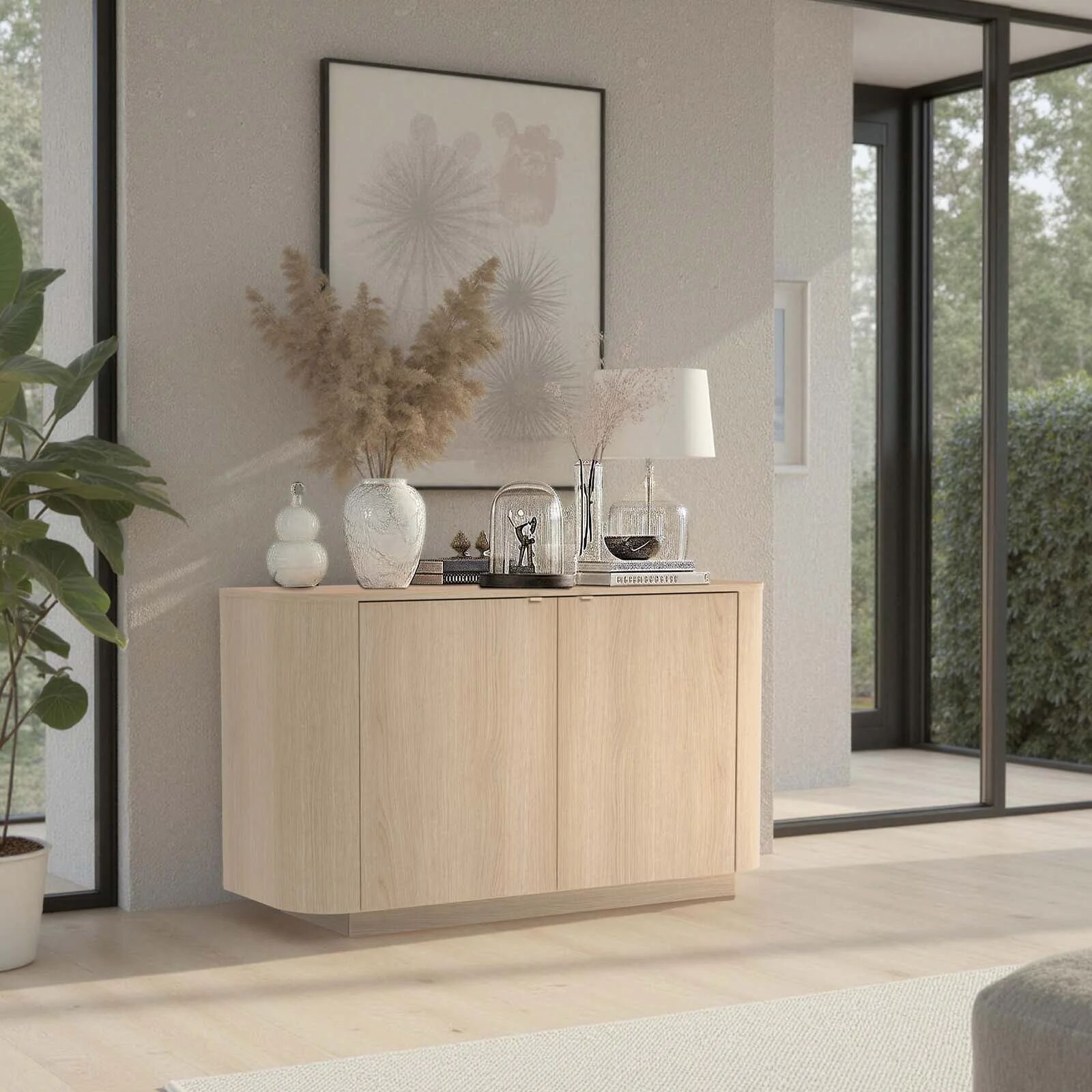 garneroarredamenti Madia 130x76h cm 2 ante moderna rovere Alba