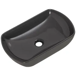 Aufsatzwaschbecken New York Grau Keramik ca. 50x13x32 cm