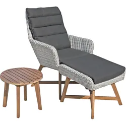 Loungesessel-Set Clavia Grau/Akazie