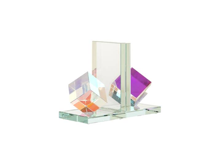 Design Buchstützen Set „Blocks“ aus Kristall Transparent Richmond Interiors