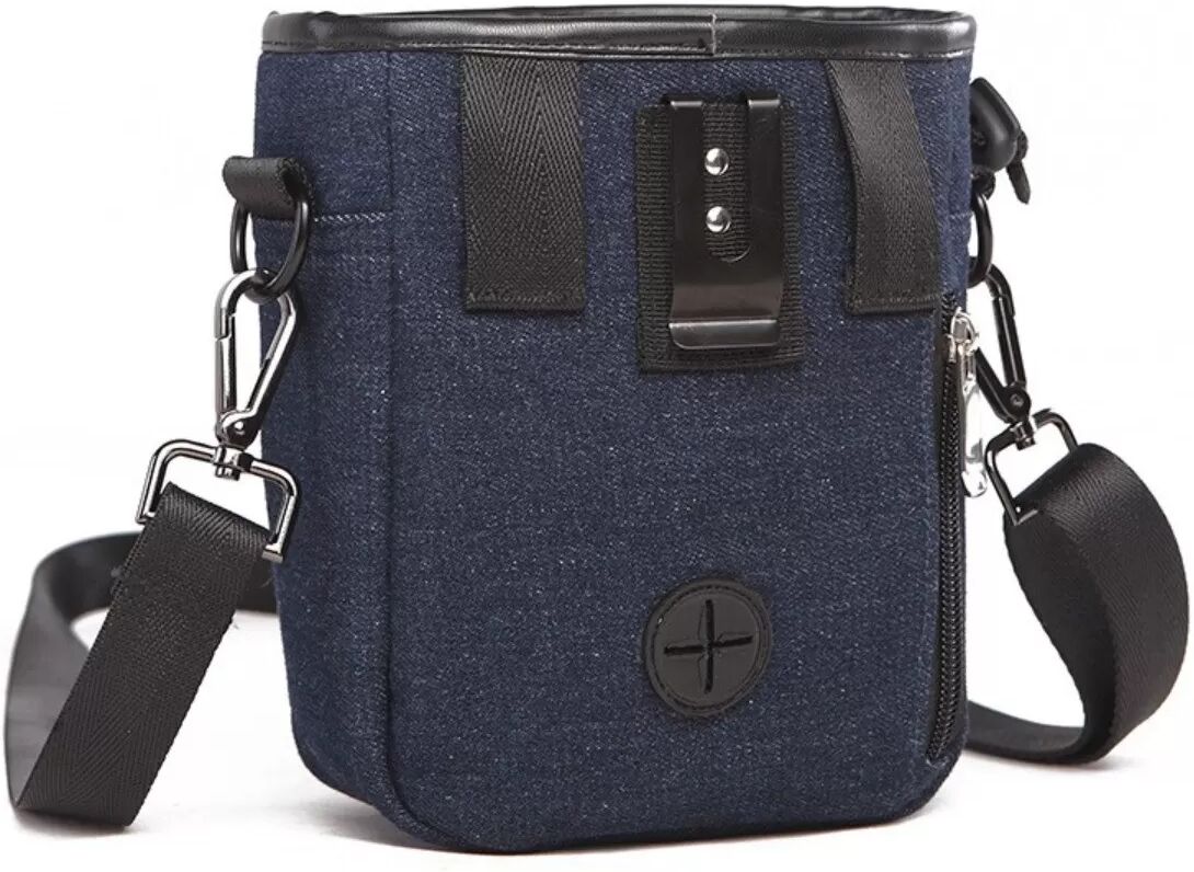 INF Blaue Denim Hunde Leckerli Tasche – Tragbarer Hunde Trainingsbeutel für Leckerlis