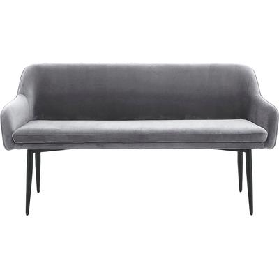 Sitzbank SALESFEVER "Komfortable Sitzbank", grau (grau, schwarz, schwarz), B:160cm H:85cm T:61cm, Metall, Polyester, Sitzbänke, Sitzbank, mit Armlehnen und Rückensteppung