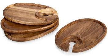 TOSCANA™ Wine Appetizer Plate Set of 4 - Acacia