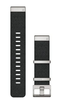 Garmin QuickFit 22-Uhrenarmbänder Nylon Schwarz mit Teilen aus Edelstahl