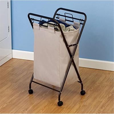 No "Rolling Laundry Hamper with HeavyDuty Canvas Bag - 19.25""L x 17.25""W x 33""H"
