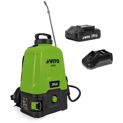 Akku-Sprühgerät 20V - 16L 5bar + Lithium-Batterie 2Ah + Ladegerät Gemüsegarten Dach. VITO