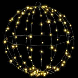 vidaXL Ball mit 320 LEDs 2 pcs Warmweiß 50 cm Metall