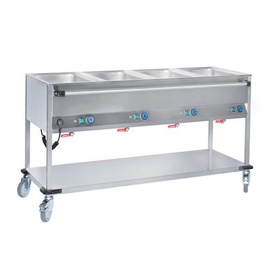 Mobiltherm BW4L, Fahrbarer Speisenausgabewagen, Edelstahlausführung, 4 GN, 1650 x 700 x 900 mm