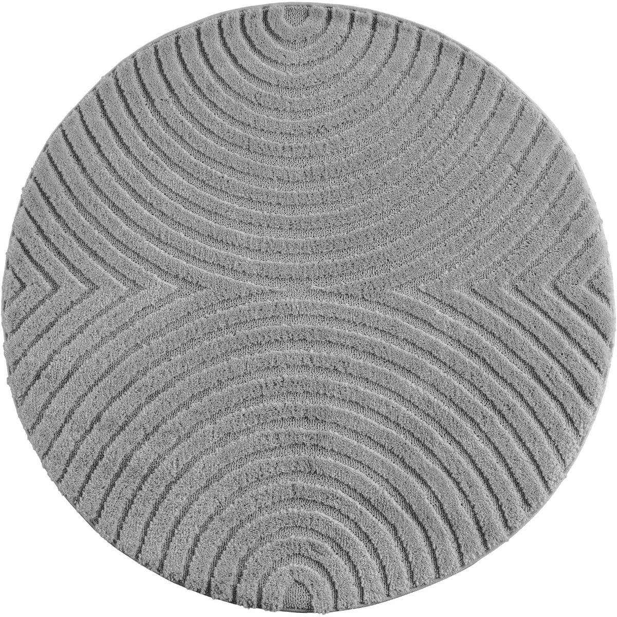 Muratap Japandi ART Rond Scandinavisch Vloerkleed - Grijs - Ø 80 cm