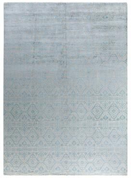 Overton "Ikat One-of-a-Kind Hand-Knotted Area Rug, Ivory - 9' 0"" x 12' 2"""