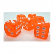 Dice4friends Würfelset D6 Transparent - Orange (12) 284097