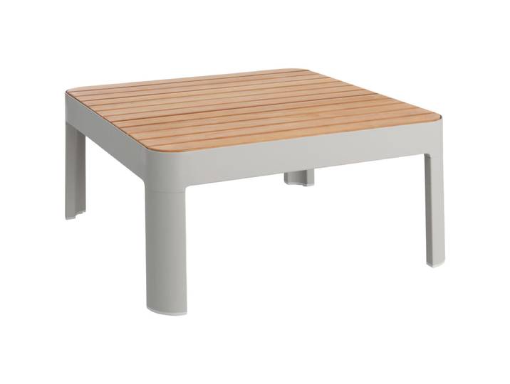 VEGA Outdoor Beistelltisch Amalfia 72x72x33 cm (LxBxH); Platte natur, Gestell hellgrau; quadratisch