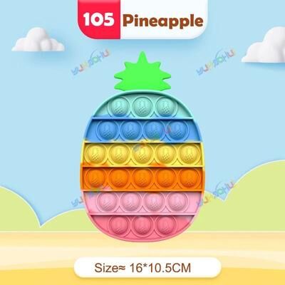 Uplifted Finds Rainbow Pop Bubble Fidget Toy Stress Relief Silicone pineapple