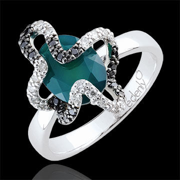 Edenly Ring Spaziergang der Sinne - Medusa - Silber, Diamanten und Halbedelstei